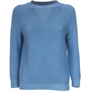 Max Mara Weekend, Truien, Dames, Blauw, L, Katoen, Katoen Gebreid Linz Sweater