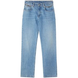 Stella McCartney, Iconische Falabella Chain Mid Jeans Blauw, Dames, Maat:W25