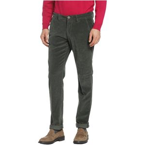 Mason's, Slim Fit Groene Chino Broek Grijs, Heren, Maat:S