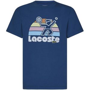 Lacoste, Tops, Heren, Blauw, S, Katoen, T-Shirts