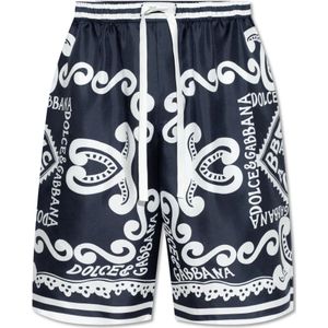 Dolce & Gabbana, Korte broeken, Heren, Veelkleurig, S, Katoen, Zijden shorts