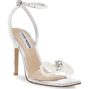 Steve Madden, Schoenen, Dames, Grijs, 38 EU, Glamour Zilveren Sandalen