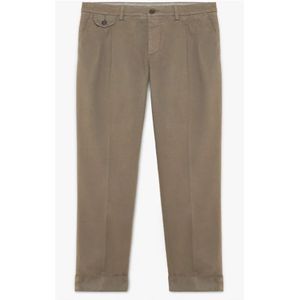 Brooks Brothers, Taupe Stretch Katoenen Chinos Bruin, Heren, Maat:W40