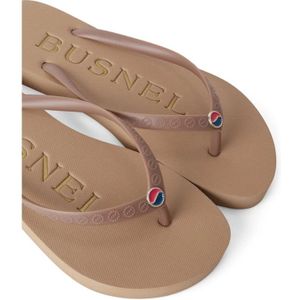 Busnel, Schoenen, Dames, Beige, 35 EU, Leer, Zomer Strand Slippers