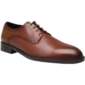 Hugo Boss, Schoenen, Heren, Bruin, 41 EU, Leren platte schoenen