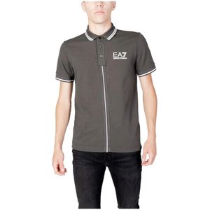 Emporio Armani Ea7, Grijze Polo met knoopsluiting Grijs, Heren, Maat:M