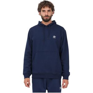 Adidas Originals, Sweatshirts & Hoodies, Heren, Blauw, L, Katoen, Blauwe herenhoodie met geborduurd logo