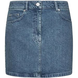 Remain Birger Christensen, Blauwe Denim Rok Blauw, Dames, Maat:M