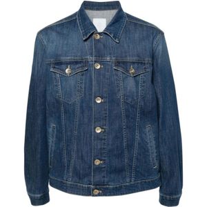 Eleventy, Denim Jack Blauw, Heren, Maat:3XL