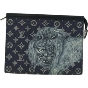 Louis Vuitton Vintage, Pre-owned Canvas clutches Blauw, Dames, Maat:ONE Size