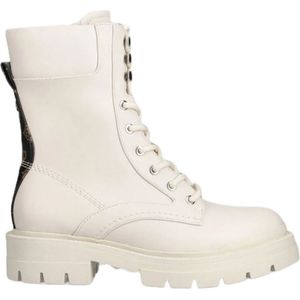 Guess, Schoenen, Dames, Wit, 36 EU, Leer, Witte Anfibio Laarzen met Logodetail