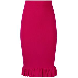 Nina Ricci, Rokken, Dames, Roze, XL, Roze Gerimpelde Peplum Midi Rok