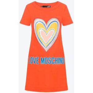 Love Moschino, T-Shirts Oranje, Dames, Maat:M