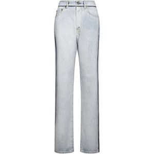 Maison Margiela, Jeans, Dames, Blauw, W27, Denim, Vervaagde Denim Jeans met Side Stripe
