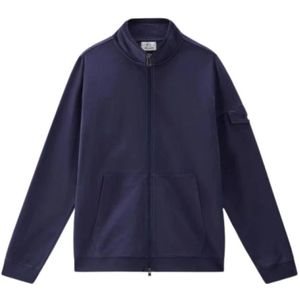 Woolrich, Lichtgewicht Volledige Ritssluiting Track Jack Blauw, Heren, Maat:S