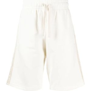 Palm Angels, Korte broeken, Heren, Beige, M, Sportieve Natuurlijke Monogram Bermuda Shorts