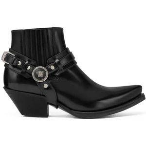 Versace, Schoenen, Dames, Zwart, 37 EU, Leer, Platte schoenen met Medusa Head Motif