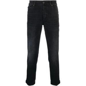 PT Torino, Slim Blauw-Zwart Denim Jeans voor Heren Zwart, Heren, Maat:W32
