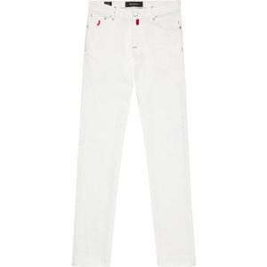 Kiton, Jeans, Heren, Wit, W33, Denim, Slim-Fit Witte Denim Jeans