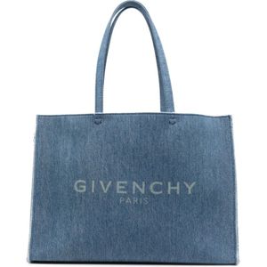 Givenchy, Tassen, Dames, Blauw, ONE Size, Denim, Blauwe Denim Tote Tas