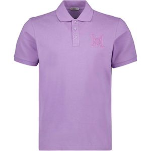Moncler, Tops, Heren, Paars, S, Katoen, Klassieke Logo Polo Shirt