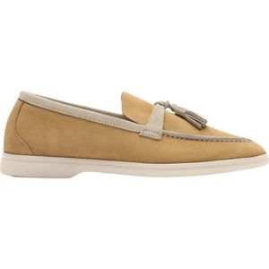 Scarosso, Schoenen, Dames, Beige, 37 EU, Suède, Lichtgewicht Kwastloafer in Suède