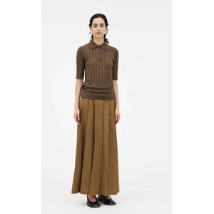 Mark Kenly Domino Tan, Rokken, Dames, Bruin, L, Katoen, Sheer Cotton Nari Skirt Sephia Brown