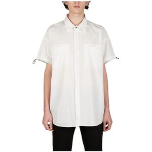 Andrea Ya’aqov, Overhemden, Heren, Wit, L, Katoen, Korte Mouw Katoenen Overhemd