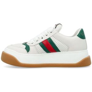 Gucci, Schoenen, Dames, Wit, 41 EU, Witte Sneakers met Webdetail