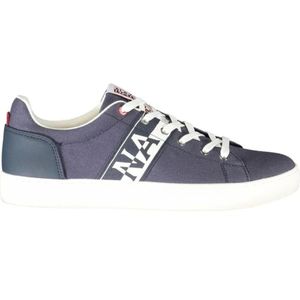 Napapijri, Schoenen, Heren, Blauw, 44 EU, Polyester, Blauwe Polyester Sneaker Vetersluiting