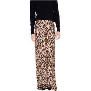 Silvian Heach, Rokken, Dames, Veelkleurig, S, Leer, Luipaardprint Maxi Rok Overline