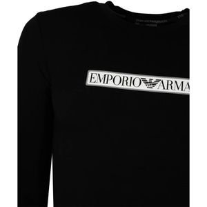 Emporio Armani, Tops, Heren, Zwart, L, Katoen, Long Sleeve Tops