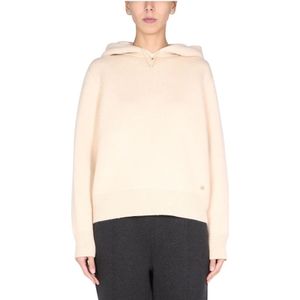 Tory Burch, Sweatshirts & Hoodies, Dames, Beige, L, Capuchon