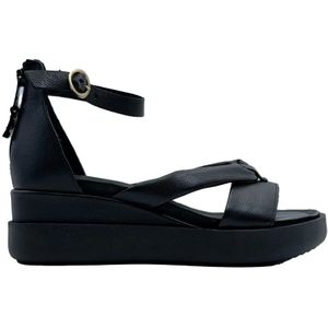 Mjus, Flat Sandalen Zwart, Dames, Maat:41 EU