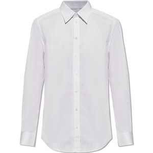 Dolce & Gabbana, Overhemden, Heren, Wit, 2Xl, Katoen, Gestreept overhemd