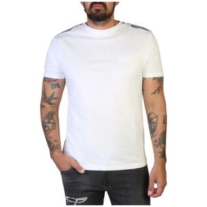 Moschino, Tops, Heren, Wit, L, Katoen, Heren T-shirt met korte mouwen - Lente/Zomer Collectie