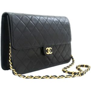 Chanel Vintage, Pre-owned, Dames, Zwart, ONE Size, Leer, Pre-owned Leather chanel-bags