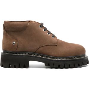 Dsquared2, Schoenen, Heren, Bruin, 45 EU, Leer, Donkerbruine Veterschoenen