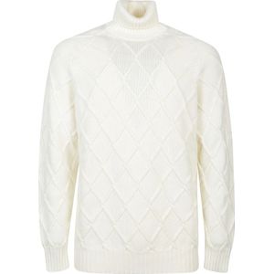 Drumohr, Klassieke Turtle Neck Coltrui Wit, Heren, Maat:L