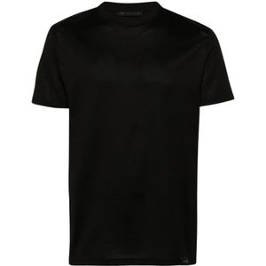 Low Brand, Tops, Heren, Zwart, L, Basis Jersey T-shirt voor mannen