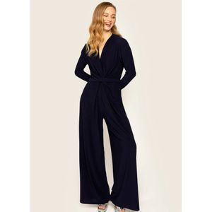 Freebird, Jumpsuits & Playsuits, Dames, Blauw, M, Elegante Jersey Crepe Jumpsuit