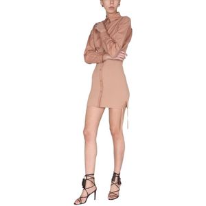 Andrea Adamo, Kleedjes, Dames, Beige, M, Katoen, Shirt Kleedjes