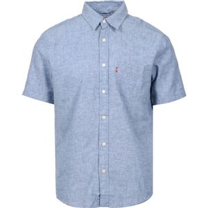 Levi's, Overhemden, Heren, Blauw, L, Linnen, Blauwe Linnen Sunset Shirt