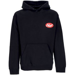 Huf, Sweatshirts & Hoodies, Heren, Zwart, L, Katoen, Zwarte hoodie met kangoeroezak