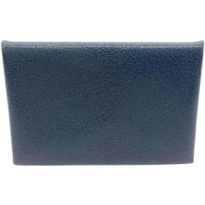 Hermès Vintage, Tweedehands leren portemonnees Blauw, Dames, Maat:ONE Size