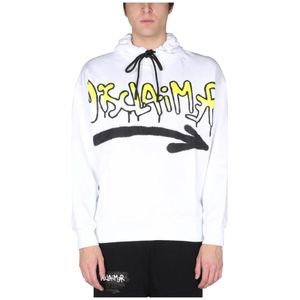 Disclaimer, Hoodie met Logo Print Wit, Heren, Maat:S