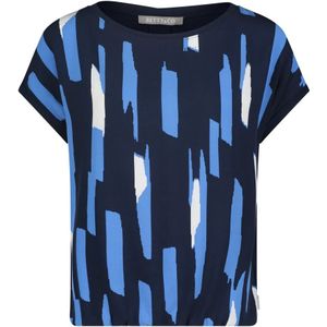 Betty & Co, Tops, Dames, Blauw, 2Xl, Grafisch Print Casual Shirt