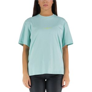 Stella McCartney, Katoenen T-shirt met korte mouwen voor dames Groen, Dames, Maat:S