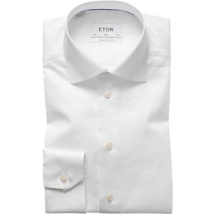 Eton, Overhemden, Heren, Wit, XL, Leer, Wit Overhemd Extra Lange Mouw