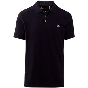 Moose Knuckles, Tops, Heren, Zwart, XS, Goud Zwart Pique Polo Shirt